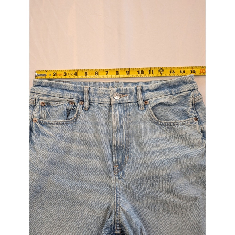American Eagle Curvy Super High Rise Baggy Straight Jeans Light Wash 10 X-Long - Picture 9 of 14